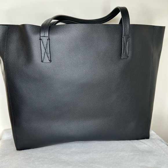 J Crew Pebbled Leather Large Carryall Tote- Black - Picture 2 of 8